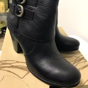 BOC Black Zipper Booties with Buckles
